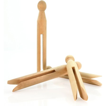 24 korkealaatuista puista pyykkipoikaa askarteluun ja vaatteiden ripustamiseen, vintage-tyyli