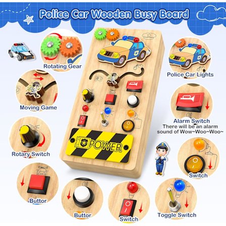 Montessori Sansestimulerende Legetøj til Småbørn - Baby Træoptagettavle - Førskolepædagogiske Læringsaktiviteter Legetøj - Gave til Drenge Piger Aldre