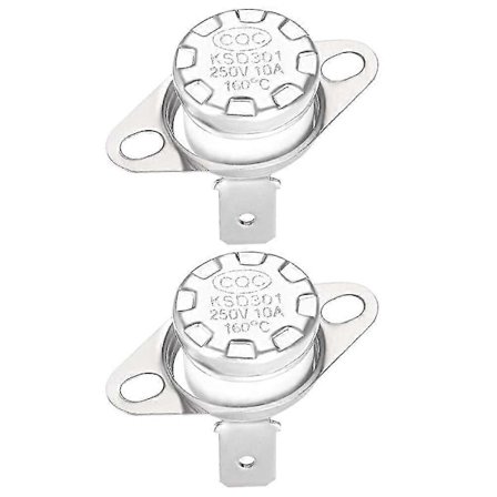 2 st Datorkomponenter Justera Snäppskivbrytare Normalt Öppen Stäng Skiva Ksd301 Brytare Bimetallskiva Termostat 160C Termostat Z