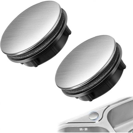 Hulpropper til vask, 2 stk. rustfrit stål, dækprop til køkkenvask og badeværelsesvask