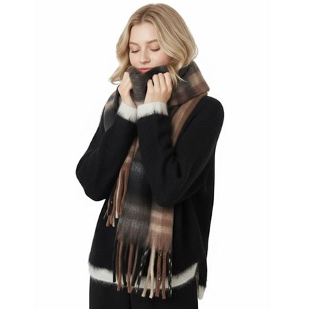 Skjerf for kvinner, varme lange sjal for vinteren, store skjerf, tykke pleddskjerf for kaldt vær, fargerike pleddskjerf.