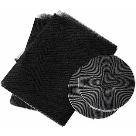 2 stk. myggenet til vinduer, myggenet til vinduer, insektnet, fluenet, myggenet, beskyttelsesnet, 150 cm x 200 cm, med 2 sel