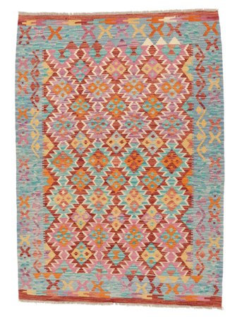 Kilim Afghan Old Style Rug 125X177 Brown/Dark Grey Wool, Afghanistan