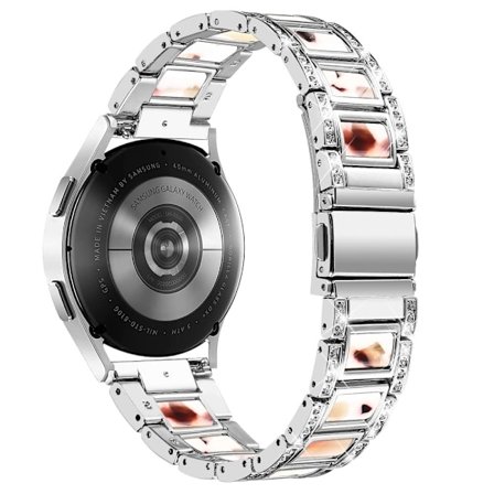 Klockarmband i resin med strassdekor för Samsung Galaxy Watch 4 - Silver / Nougat Mönster