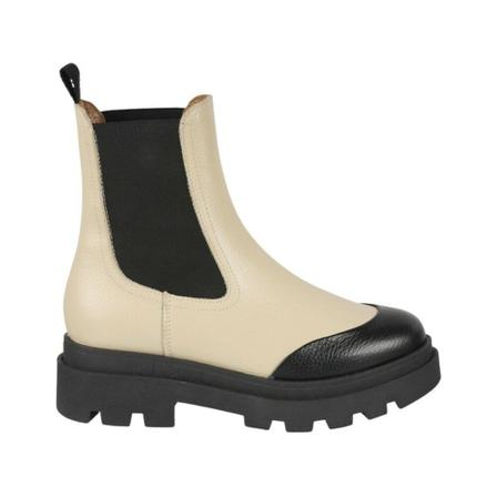 Dwrs, Praag - Bikersboots Beige, Dames, Maat:36 EU,leer
