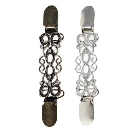 Mordely 2 delar Tröja Skjorta Clips Cardigan Krage Clips