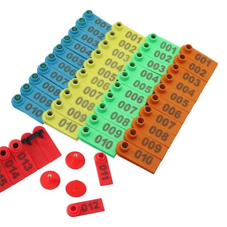 Öronmärken för lantbruksdjur Nr 001-500 Kopparhuvudörhängen