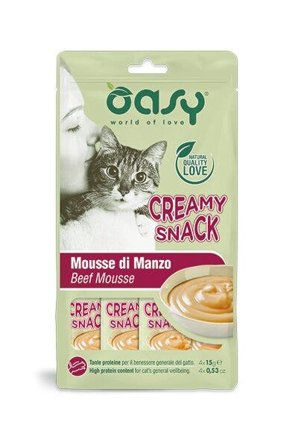 Oasy Snack Cat Creamy Manzo 4 x 15g