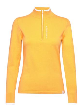Knitted Half Zip Pullover Oransje Röhnisch*Betinget Tilbud