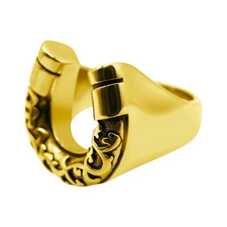 Cowboyhatt/Hästsko Ring Guldpläterad Koppar Öppen Ring Västinspirerade Smycken för Modeentusiaster och Samlare