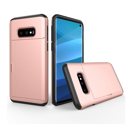 Samsung Galaxy S10e kortholder hybrid etui - Rosa Guld