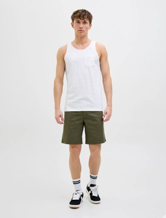 Jack & Jones Jjjake Tampa Pocket Slub Tanktop - White - L