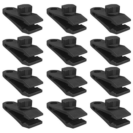 12 stk. presenningclips, kraftige låsegrebsklemmer, tommelskrue, teltclips, sikrer presenninger, markiseklemmesæt til campingpresenninger, markiser, 