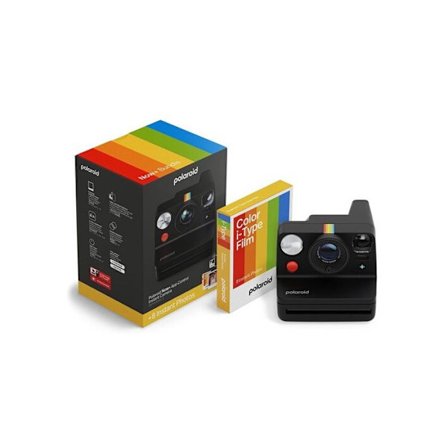 Polaroid Now+ Generation 3 Softrörlig Vidvinkelkamera + Filmförpackning (8 bilder) - Svart