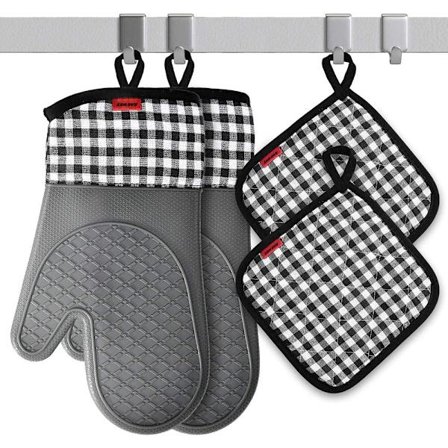 Ovnshansker, Varmebestandige Sklisikre Silikon Ovnshansker, Gryte