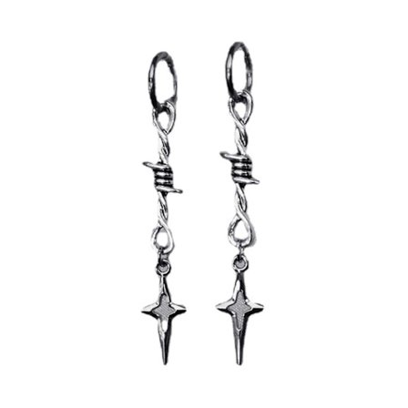 Sølvfarvede Små Lyn Kryds Stjerne Øreringe til Kvinder Pige Enkel Koreansk Mode Øre Spænder Ørering Trend Smykker