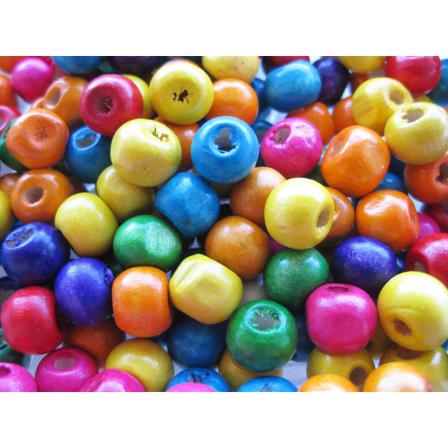 500 St Träpärlor I Härliga Färger 8 Mm