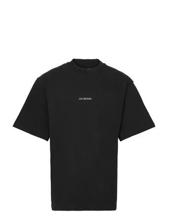 Distressed Tee Short Sleeve Logo Black HAN Kjøbenhavn Clothing
