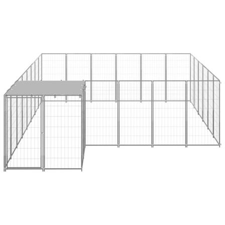 Vidaxl Hundgård Silver 12,1 M² Stål Silver