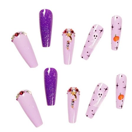 Halloween Negler Halloween Lange Løsnegler For Kvinner Og Jenter