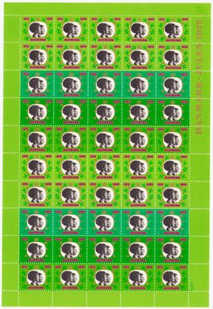 Danmark - julmärkeark 1972 - Utakket på den øvre marginal - Ubrugt eller foldet