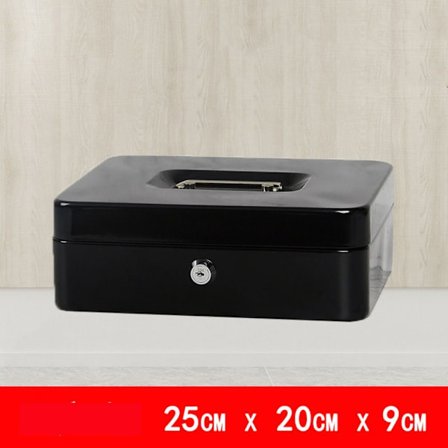 Metallinen kassakaappi MUSTA 25cm x 20cm x 9cm