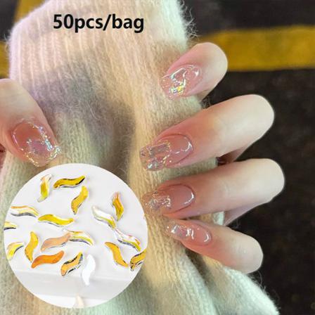 50 St The Aurora Snakes Nail Art Flat Crystal Bländande Manikyr