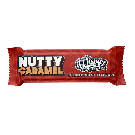 Wispy Nutrition Proteinbar 55 g Nutty Caramel, Sport & Velvære, Protein & Energi, Energi- Og Proteinbarer