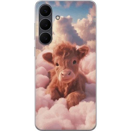 Yhteensopiva Puhelinkuori Samsung Galaxy S25 FE Vasikka pilvissä makea unelmamaiseen tyyliin suunniteltu vaaleanpunaisin pastellivärein pehmeä tunnelm