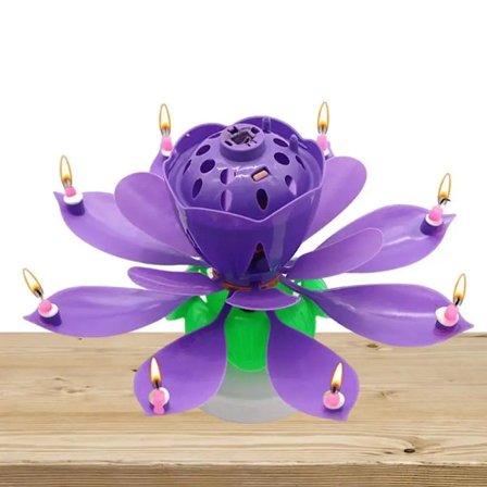 Exquisite Lotus Flower Shape Rotating Musical Candle Disposable Candles Birthday Party Gifts Kids Cake DIY Decorations New