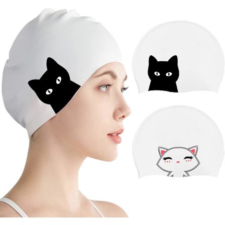 2-pak Svømmeluer for Kvinner og Tenåringer (13 år og eldre), Holdbare Svømmeluer for Langt Hår Voksne Barn Tenåringer Ungdom, Vanntette Svømmeluer 