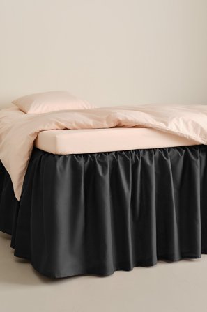 Jotex - Volangsengekappe Økologisk Høyde 60 Cm Gråsvart - ZACK - Kjøp Sengekapper hos Jotex