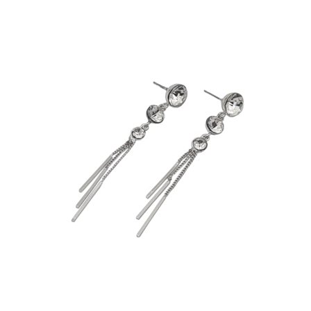 Complement Hängande Örhänge Med Kedjor Och Stenar Örhängen Dam Silver