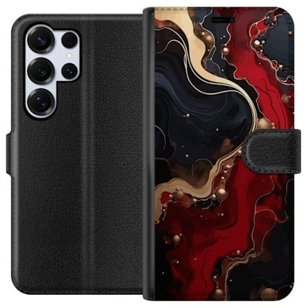 Yhteensopiva Lompakkokotelo Samsung Galaxy S25 Ultra Marmor Punainen