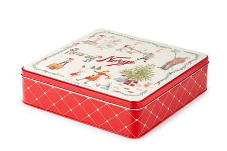 Norgesglasset Kakeboks Firkantet Metall 27x27