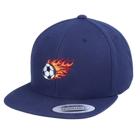 Forza - Blå snapback Keps - Kids Flaming Football Navy Snapback @ Hatstore