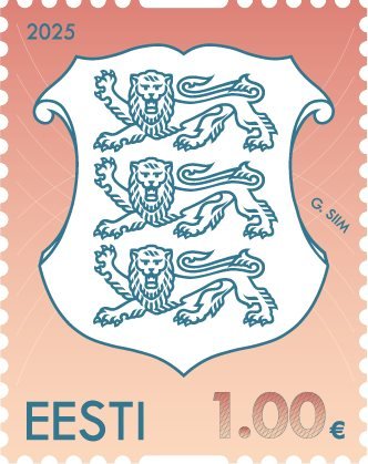 Estland - Våbenskjold brun - Postfrisk frimærke