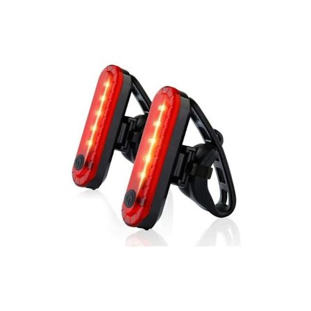 Kraftfuld USB Genopladelig Vandtæt Baglygte til Cykel LED 2 stk