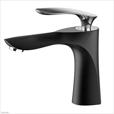 Kjøkkenkran, kjøkkenkran, vaskekran baderomsvask kran spak vaskekran svart/kort kran