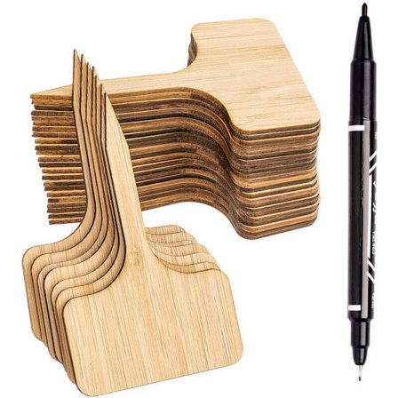50 kpl 6x10cm Bambu Kasvilaput Merkintäkynällä, Etiketti Vihannespuutarhaan Kasvihuoneeseen - Tyyli 2