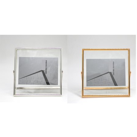 (Sølv+Gull) Firkant Metall Bilde Ramme med Matte, egnet for ≤