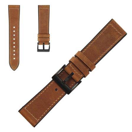 Kestävä nahkainen ranneke Samsung Watch -laitteelle - Crazy Horse Ruskea Brown