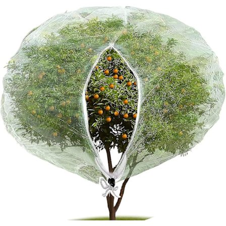 Insekt- og Fuglenet med Lynlås, til Beskyttelse af Planter, Frugt og Blomster (84 x 72 Tommer), Hvid - God