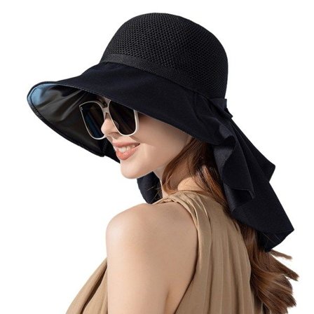 IC Rullbar solhatt för män UPF 50+ Trädgårdssolhatt med bred brätte Svart