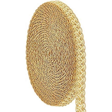 12m 13 Yards Gyllene Gimp Flätad Kant 15mm 0.6 tum Dekorativ Vävd Flätad Kant Sömnad Tusenfoting Spetsband