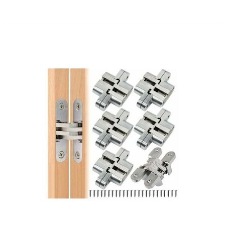 6 Piilosarana Taitettavat Ristikkäissaranat Kaapin Oven Huonekaluihin Helppo Asennus Teräksinen Kulmataittosarana Yhteensopiva Vaatekaapin Kanssa