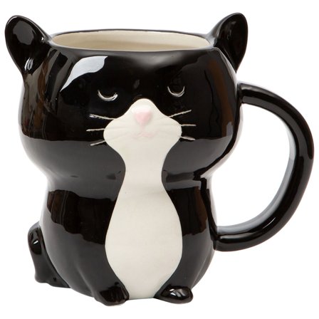 Svart og Hvitt Katt Krus