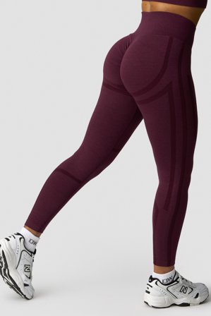 ICANIWILL - Rush Seamless Tights Dark Mahogany Melange - Træningstights - Damer - Træningstøj fra ICIW