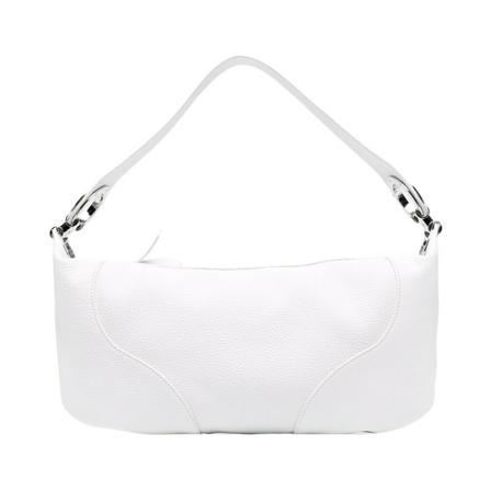 By Far, Amira BAG Flat Grain Leather Wit, Dames, Maat:ONE Size