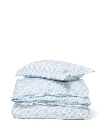 Lexington Bettwäsche-set aus baumwollsatin mit blumendruck, blau/weiß
